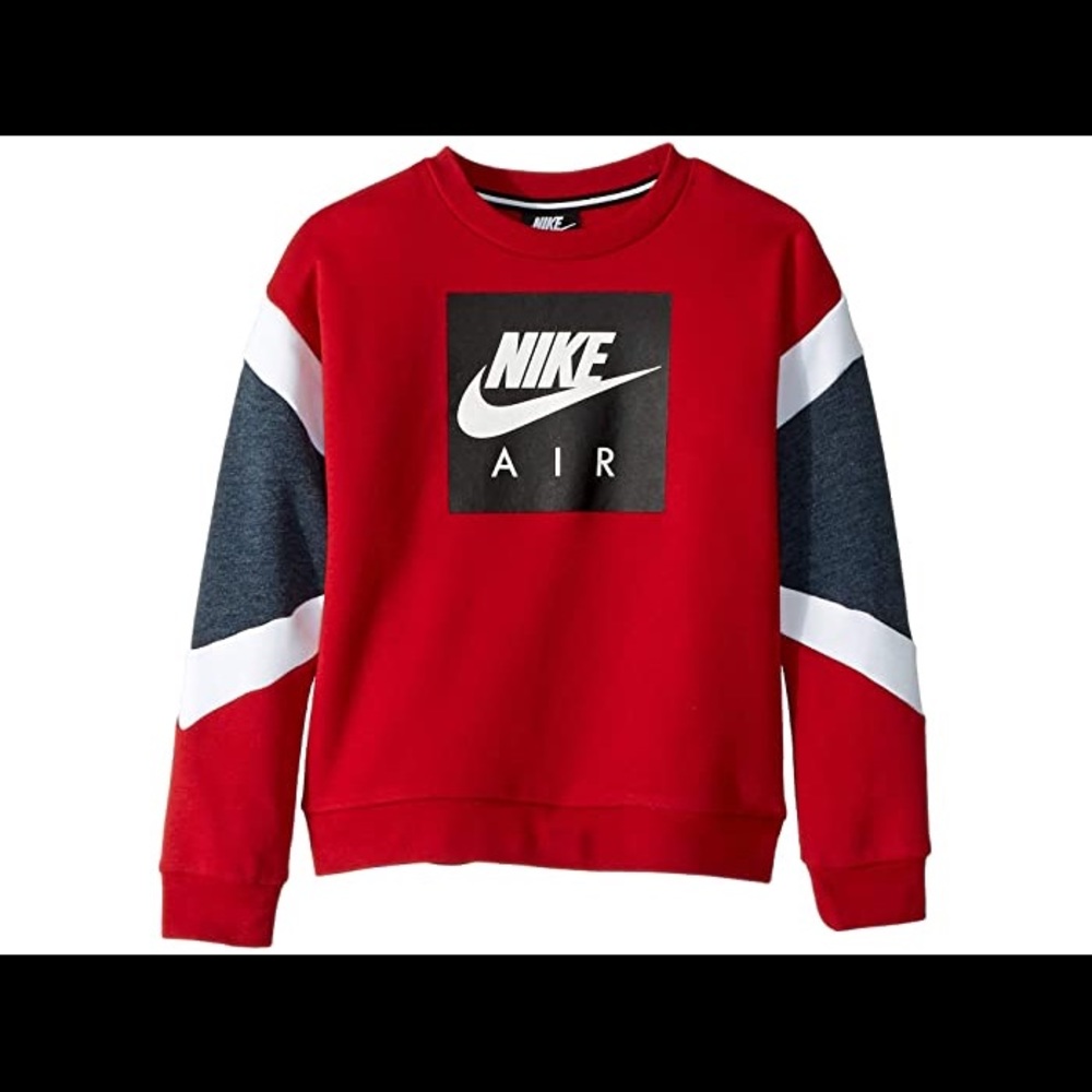 Nike® Kids Nike Air Crew Pullover (XS Gym Red)
